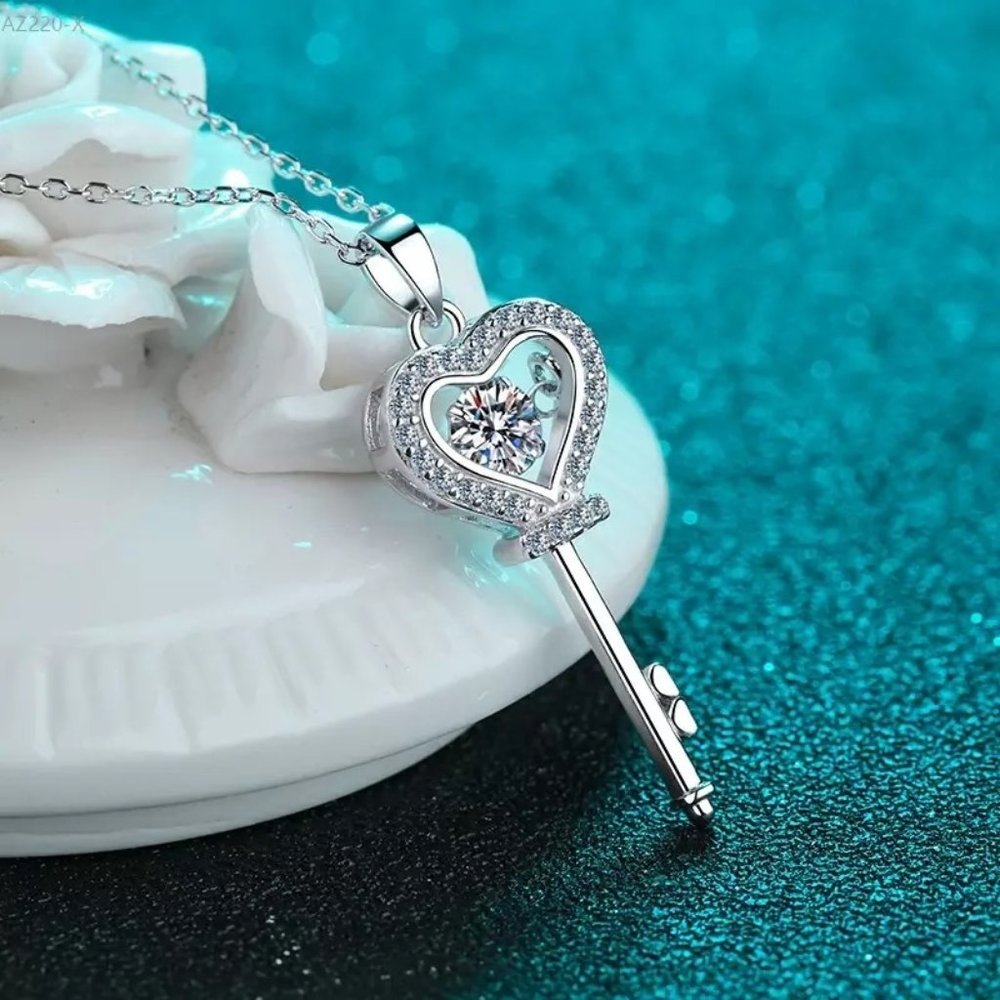 Certified 1/2ct. t.w. Diamond Dancing Key Necklace - Picture 3 of 16